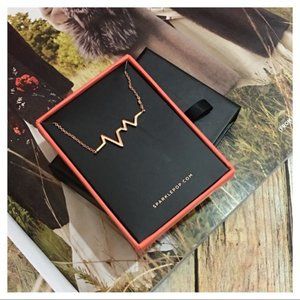 Sparkle Pop Heartbeat Necklace - Rose Gold